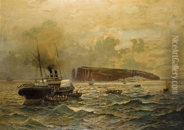 The Passage To Helgoland Oil Painting - Heinrich Hiller