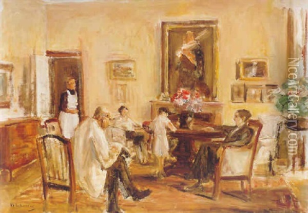Der Kunstler Und Seine Familie In Seinem Haus Am Wannsee Oil Painting - Max Liebermann