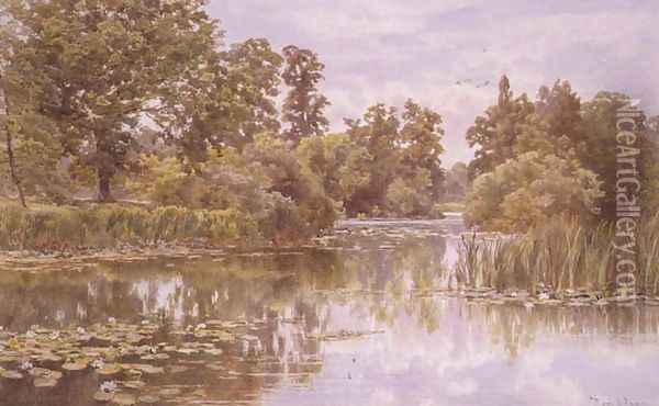 A Quiet River Oil Painting - Thomas H. Hunn