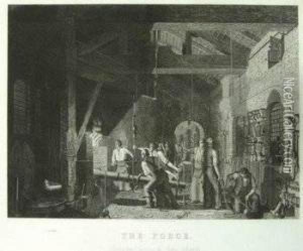 The Forge Oil Painting - James Sharples