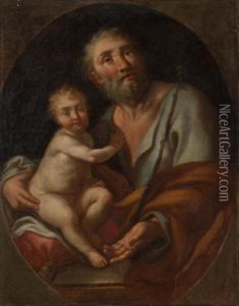 San Giuseppe Con Bambino Oil Painting - Pietro Bardellino