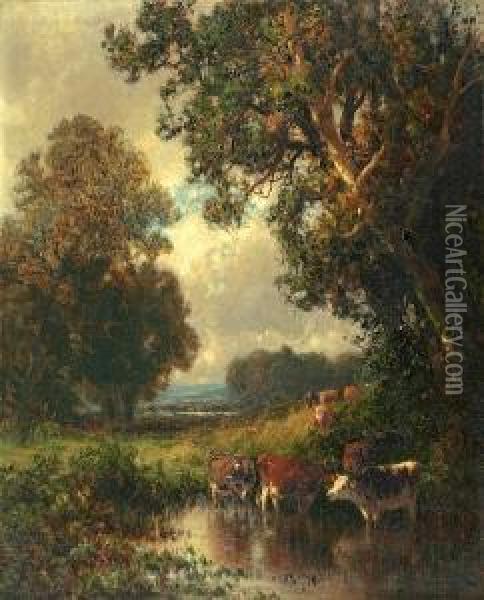 Autumn Landscape Oil Painting - William M. Hart