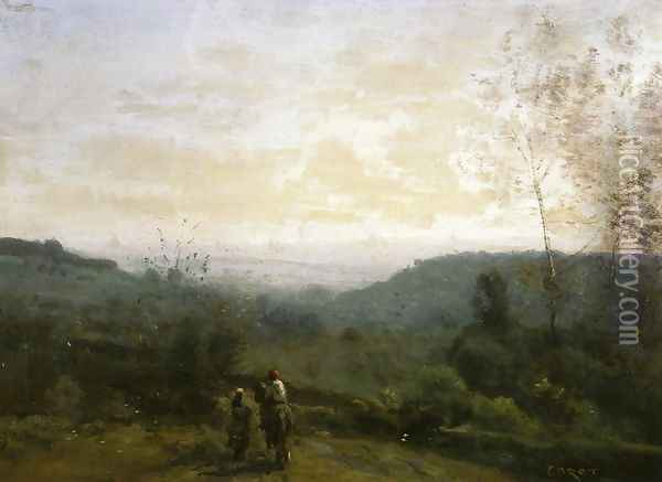 Morning, Fog Effect Oil Painting - Jean-Baptiste-Camille Corot