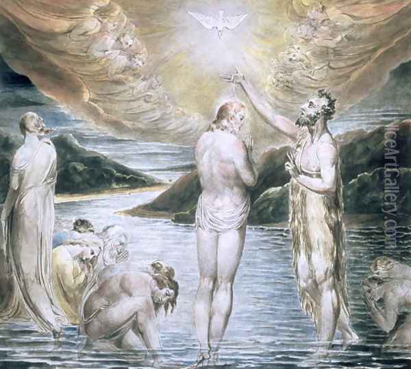The Baptism of Christ Oil Painting - William Blake