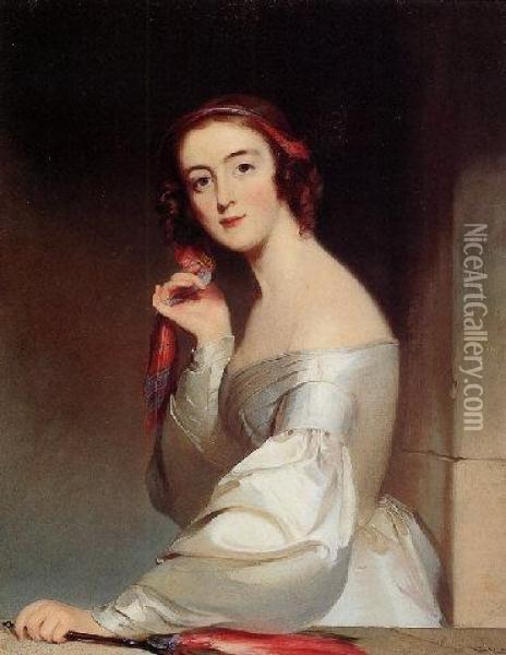 Portrait Of Miss Ann Elliott, Beaufort, South Carolina Oil Painting - Thomas Sully