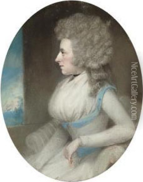 Portrait Of Mr Woodland; And Portrait Of Mrs Woodland Oil Painting - Ellen Wallace Sharples