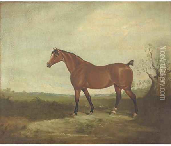 A horse in a landscape Oil Painting - Daniel Clowes