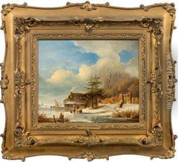 Winterlandschaft Oil Painting - Marianus Adrianus Koekkoek