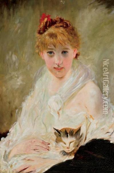 Her Favorite Oil Painting - Charles Josua Chaplin