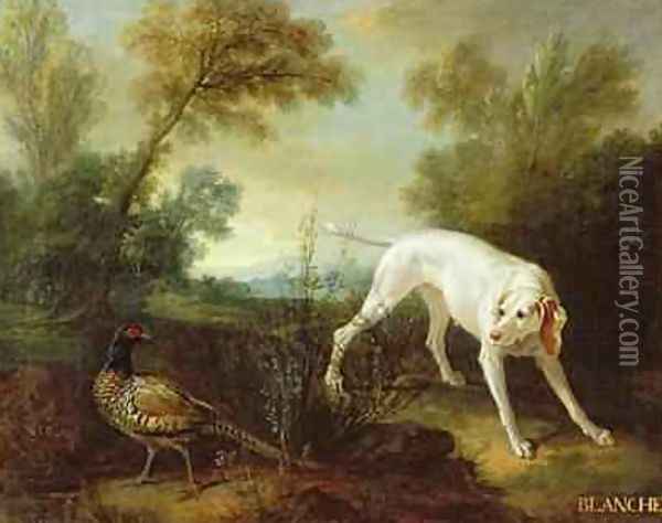 Blanche, Bitch of the Royal Hunting Pack Oil Painting - Jean-Baptiste Oudry