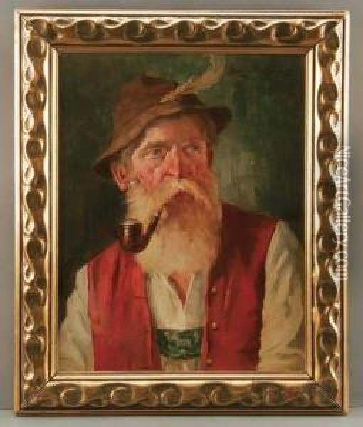 Muhlberg , A Tyrolean Man In Costume Oil Painting - Georg Muhlberg