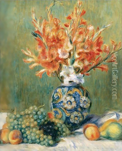Nature Morte, Fleurs Et Fruits Oil Painting - Pierre Auguste Renoir