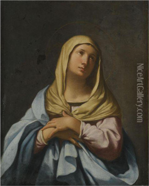 The Madonna In Prayer Oil Painting - Giovanni Domenico Cerrini