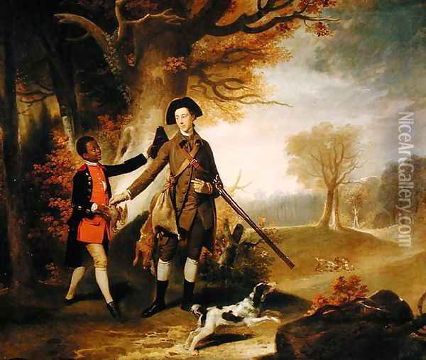 The Third Duke of Richmond (1735-1806) out Shooting with his Servant, c.1765 Oil Painting - Johann Zoffany