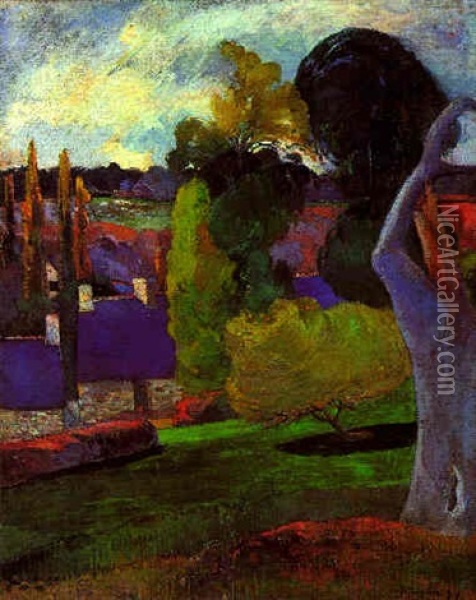 Ferme En Bretagne (ii) Oil Painting - Paul Gauguin