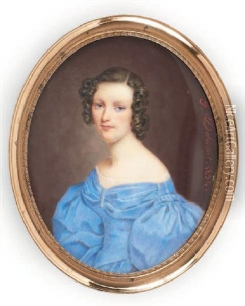 Portrait De La Comtesse Charles De Maudre Oil Painting - Felix Delmont