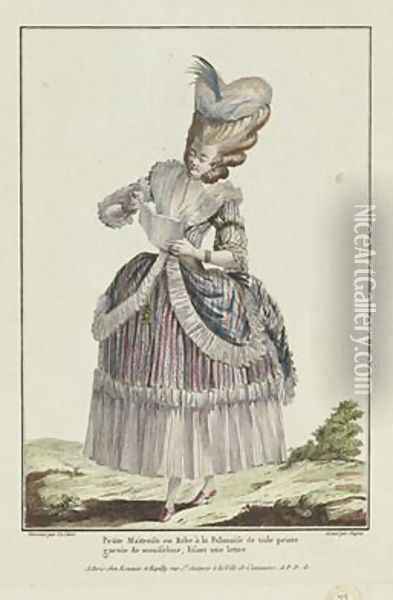 Woman in a Polonaise Dres Oil Painting - Pierre Thomas Le Clerc