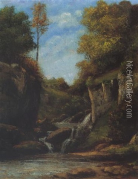 Ruisseau Dans Les Rochers Oil Painting - Gustave Courbet