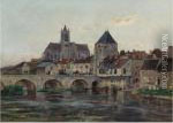 View Of Moret-sur-loing Oil Painting - Edmond Marie Petitjean