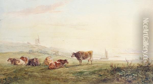 Cattle Resting Oil Painting - Henry Earp