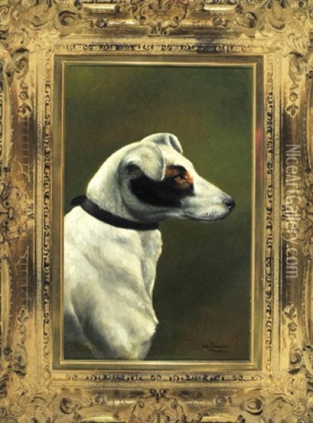Portrait Eines Parson Jack Russell Terriers Oil Painting - Alfred Schoenian