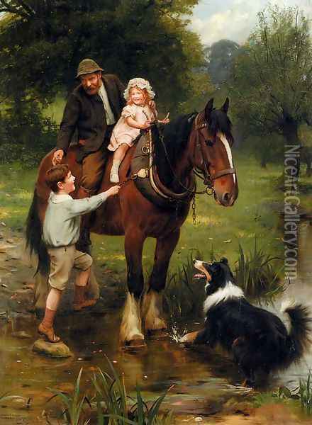 A helping hand oil painting reproduction by Louis Chalon 