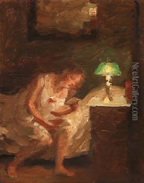 Ved Sengetid Oil Painting - Julius Paulsen