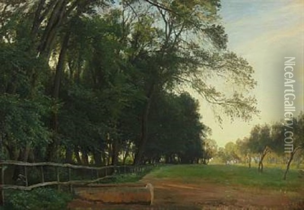 Landscape From Frascati Oil Painting - Edvard Frederik Petersen
