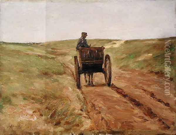 Cart in Katwijk, 1889 Oil Painting - Max Liebermann