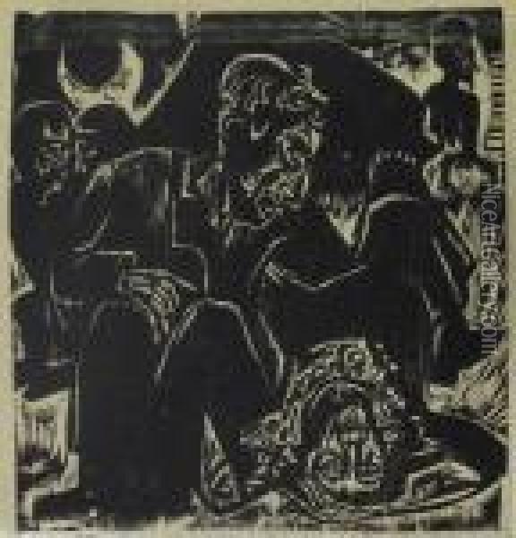 Bauernliebespaar Oil Painting - Ernst Ludwig Kirchner