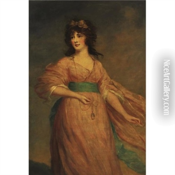 Portrait Of A Lady Oil Painting - Sir John Hoppner