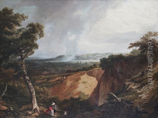 Ambelside Looking East Towards Wornfell Oil Painting - John James Chalon