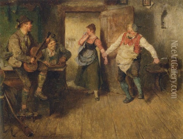 A Merry Dance Oil Painting - Hugo Wilhelm Kauffmann