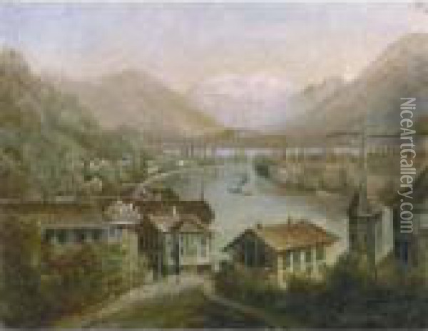Ansicht Von Thun Vom Schlossberg Aus Oil Painting - Ferdinand Hodler