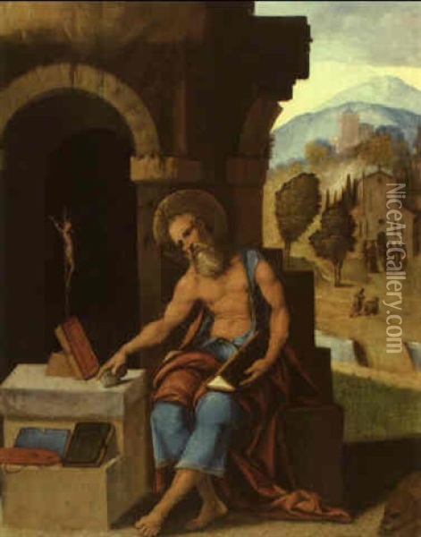 St. Jerome In Prayer Oil Painting - Ludovico Mazzolino