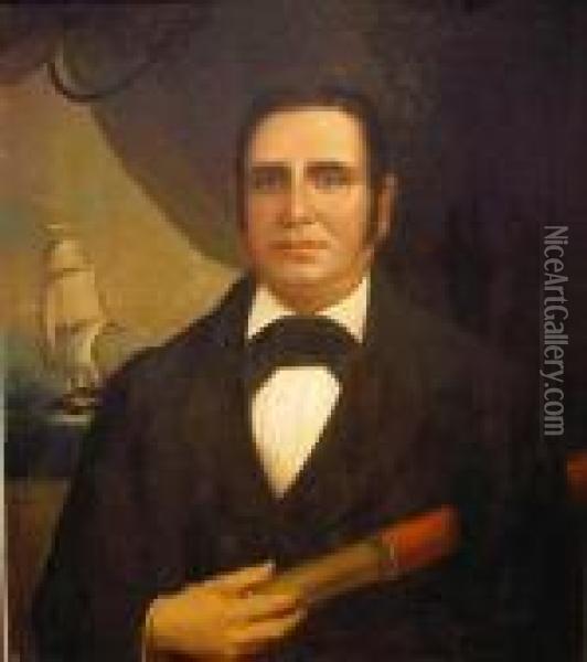 Portrait Of Captain James Crocker Oil Painting - William Matthew Prior