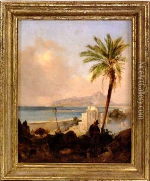 Paesaggio Dell'italia Meridionale Oil Painting - Johann Nepomuk Rauch