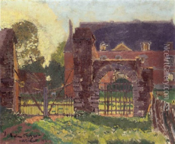 Gate To The Chateau D'auberville, Near Envermeu Oil Painting - Walter Sickert