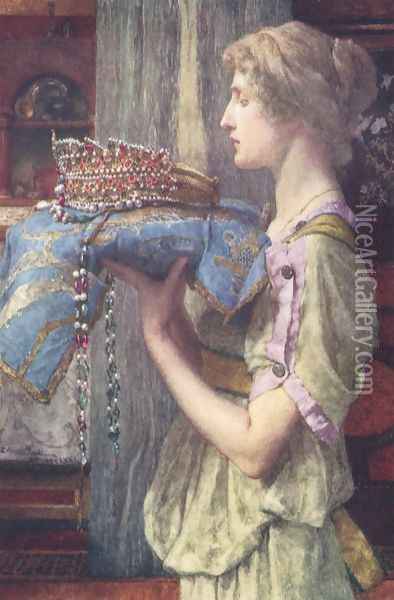 A Crown Oil Painting - Sir Lawrence Alma-Tadema