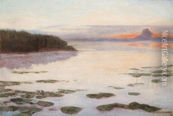 Brzask (swit), 1893 Oil Painting - Josef Chelmonski