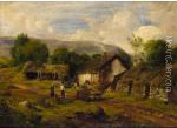 The Crofters Oil Painting - Waller Hugh Paton