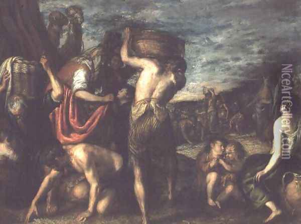 The Fall of Manna Oil Painting - Diego Polo