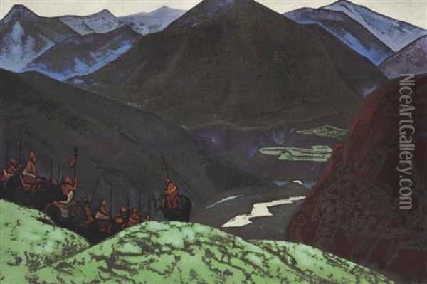 The Host Of Gesar Khan Oil Painting - Nikolai Konstantinovich Roerich