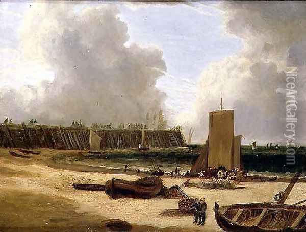 Yarmouth Old Pier Oil Painting - John Crome