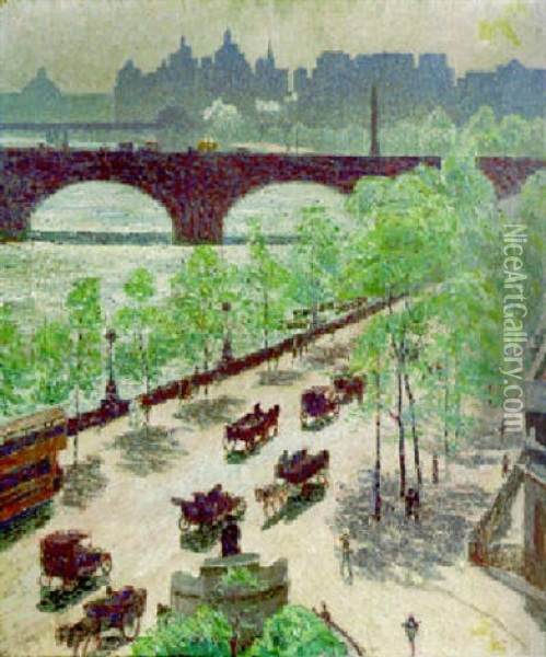 Le Pont De Waterloo, Plein Soleil - Waterloo Brug, Volle Zon Oil Painting - Emile Claus