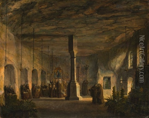 Innenansicht Der St. Maximuskapelle In Salzburg Oil Painting - Domenico Quaglio