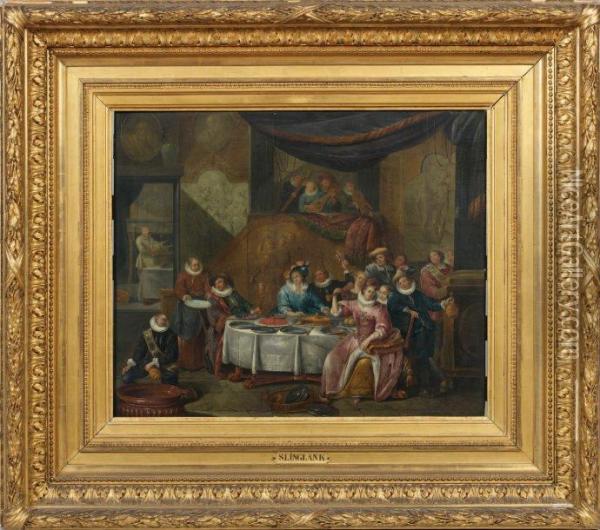 Scene De Banquet Oil Painting - Hendrik Govaerts