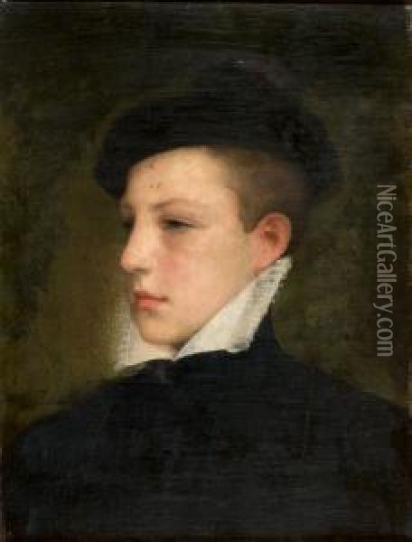 Portrait De Jeune Homme En Costume Du Xvieme Oil Painting - Gustave Jean Jacquet