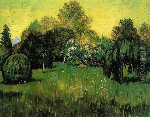 Public Park with Weeping Willow Oil Painting - Vincent Van Gogh