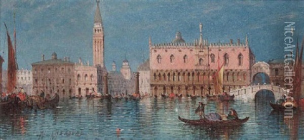 The Doges Palace Oil Painting - William Meadows